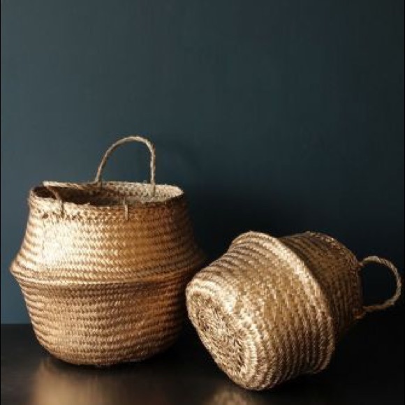 Organize your closet! Gold Seagrass Storage Basket - Picture 2 of 5
